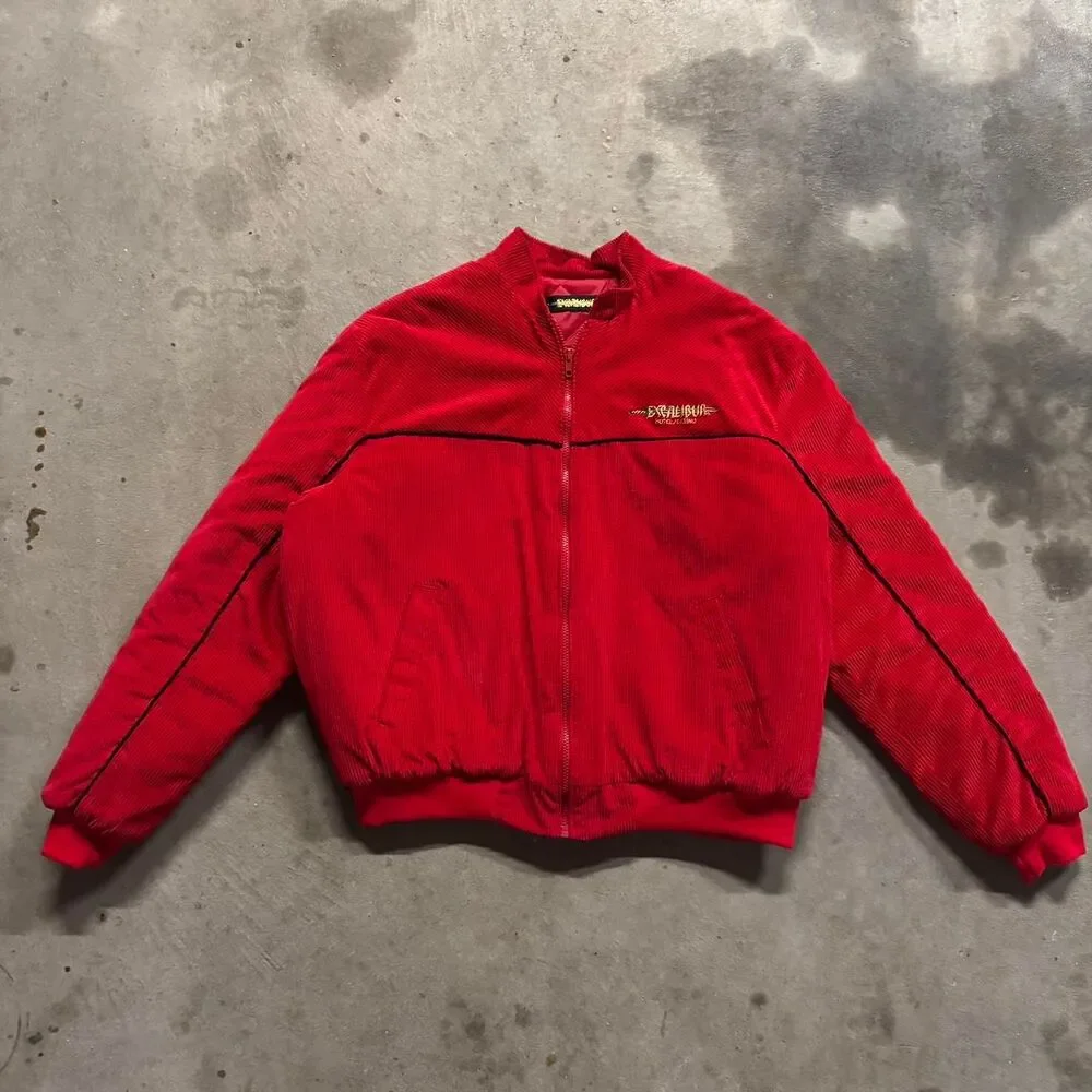 Vintage‎ Excalibur Embroidered Corduroy bomber jacket